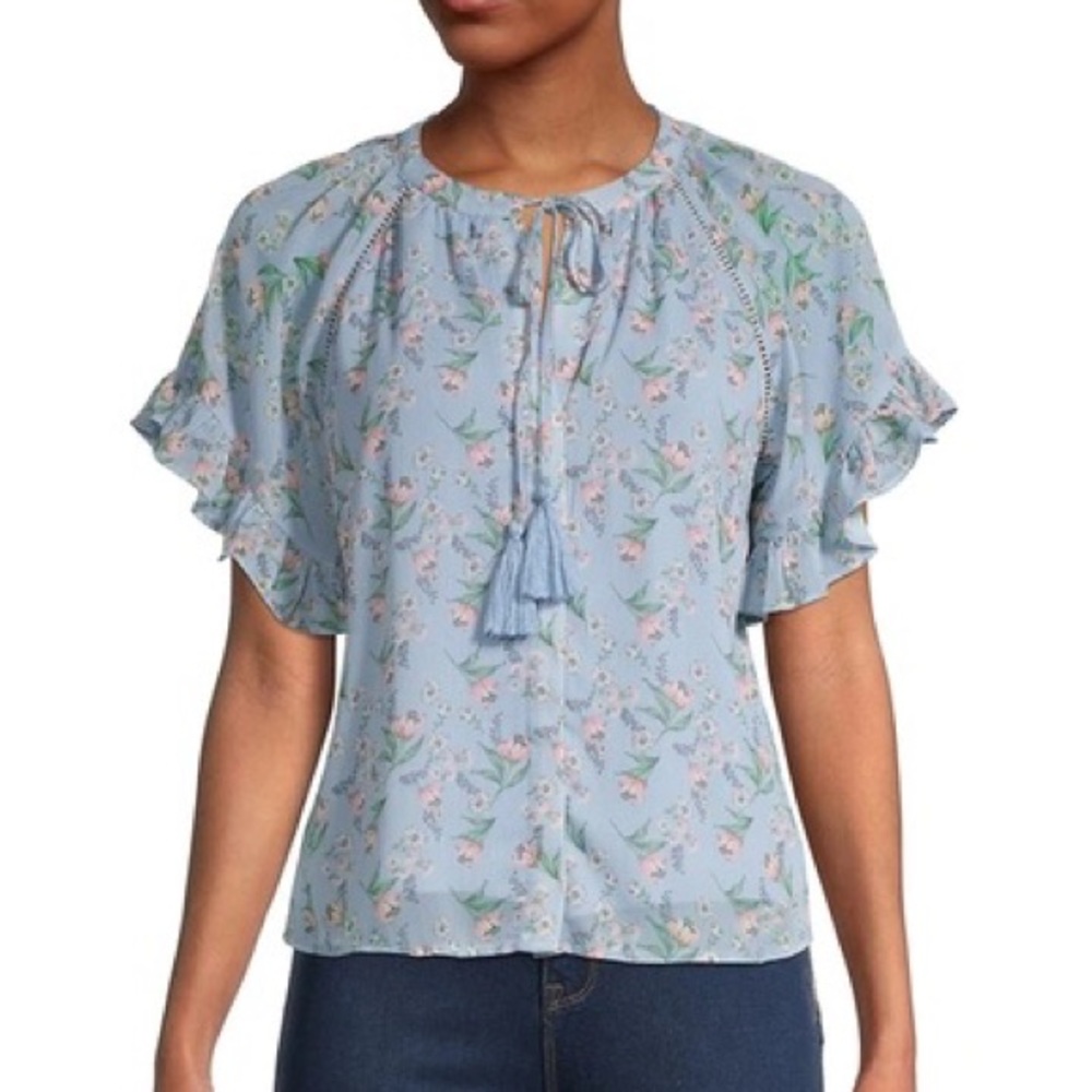 Allison New York Ruffled Floral Blouse